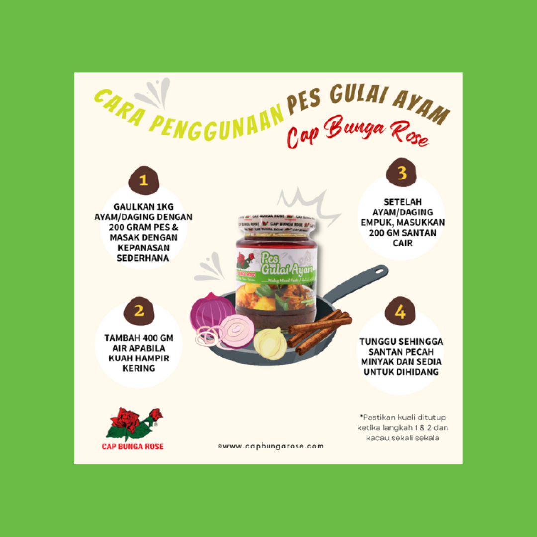 Pes Gulai Ayam Cap Bunga Rose 200gm 