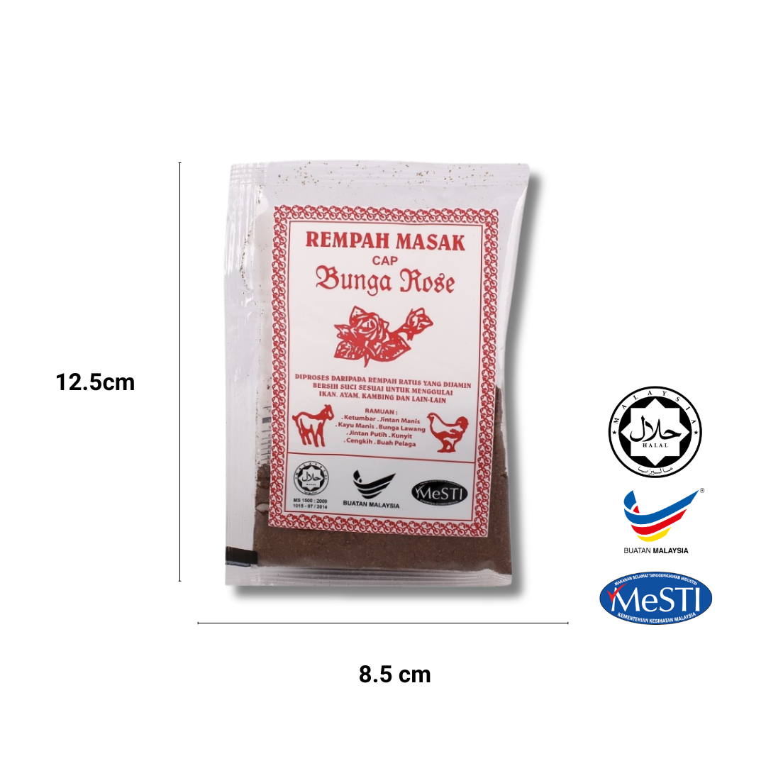 [Carton] Rempah Masak Cap Bunga Rose 12gm 