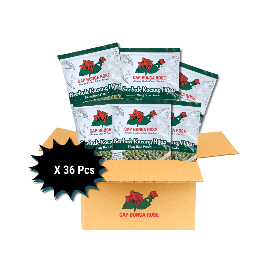 [Carton] Serbuk Kacang Hijau Cap Bunga Rose 400gm 