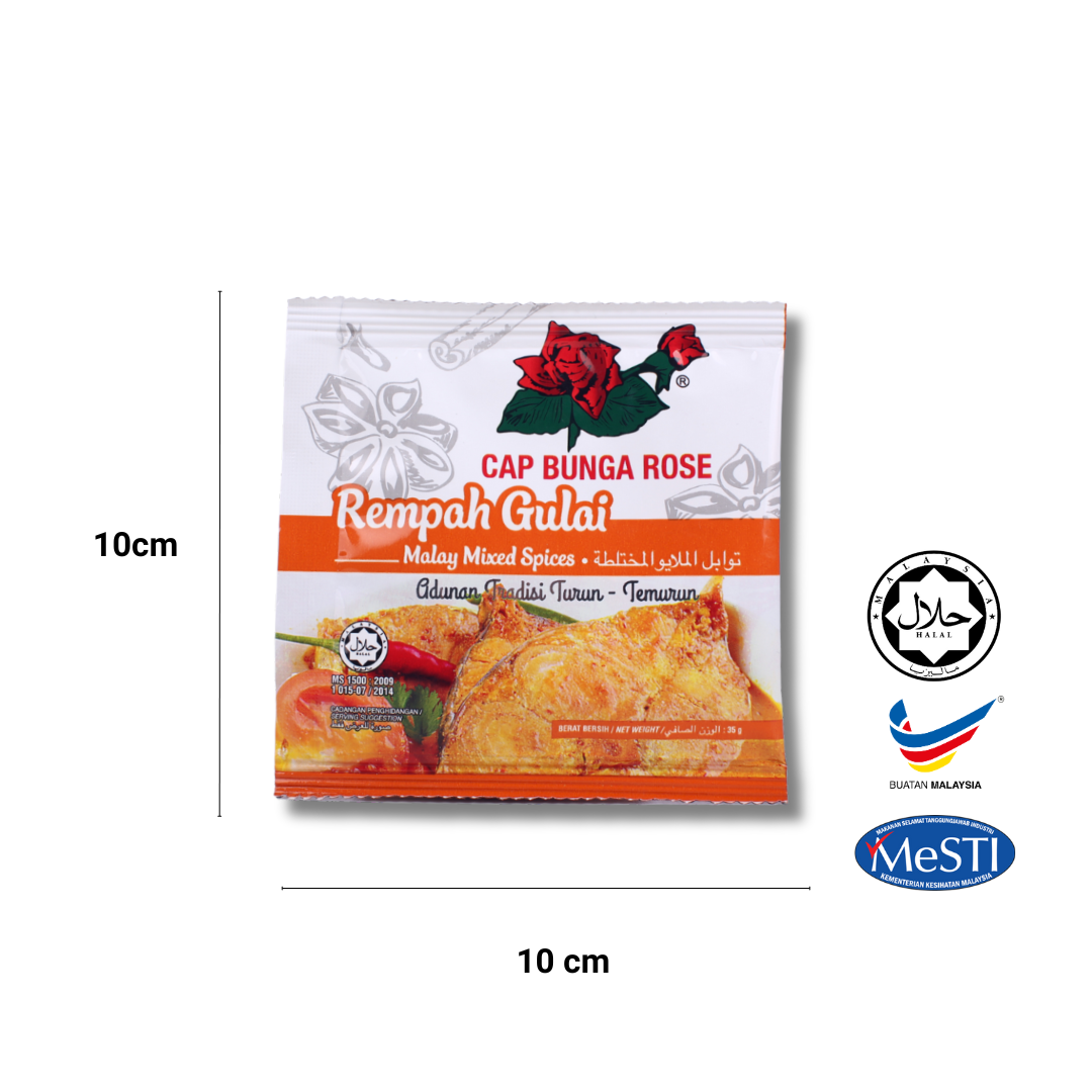 [Carton] Rempah Gulai Cap Bunga Rose 35gm 