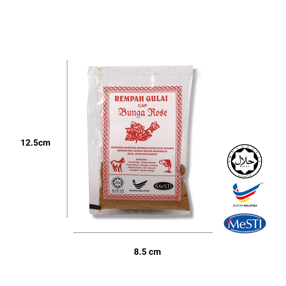 [Carton] Rempah Gulai Cap Bunga Rose 15gm 