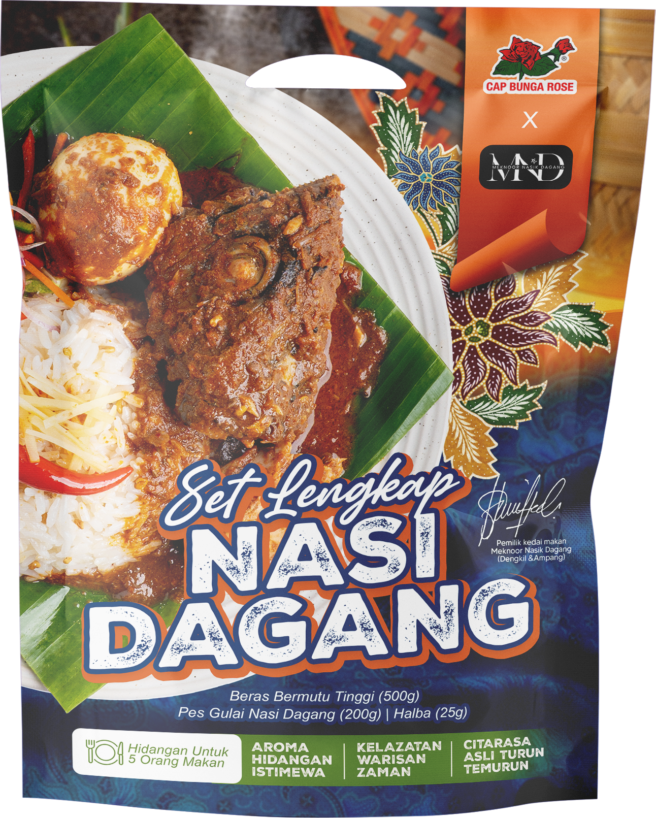 Set Lengkap Nasi Dagang Cap Bunga Rose 500g