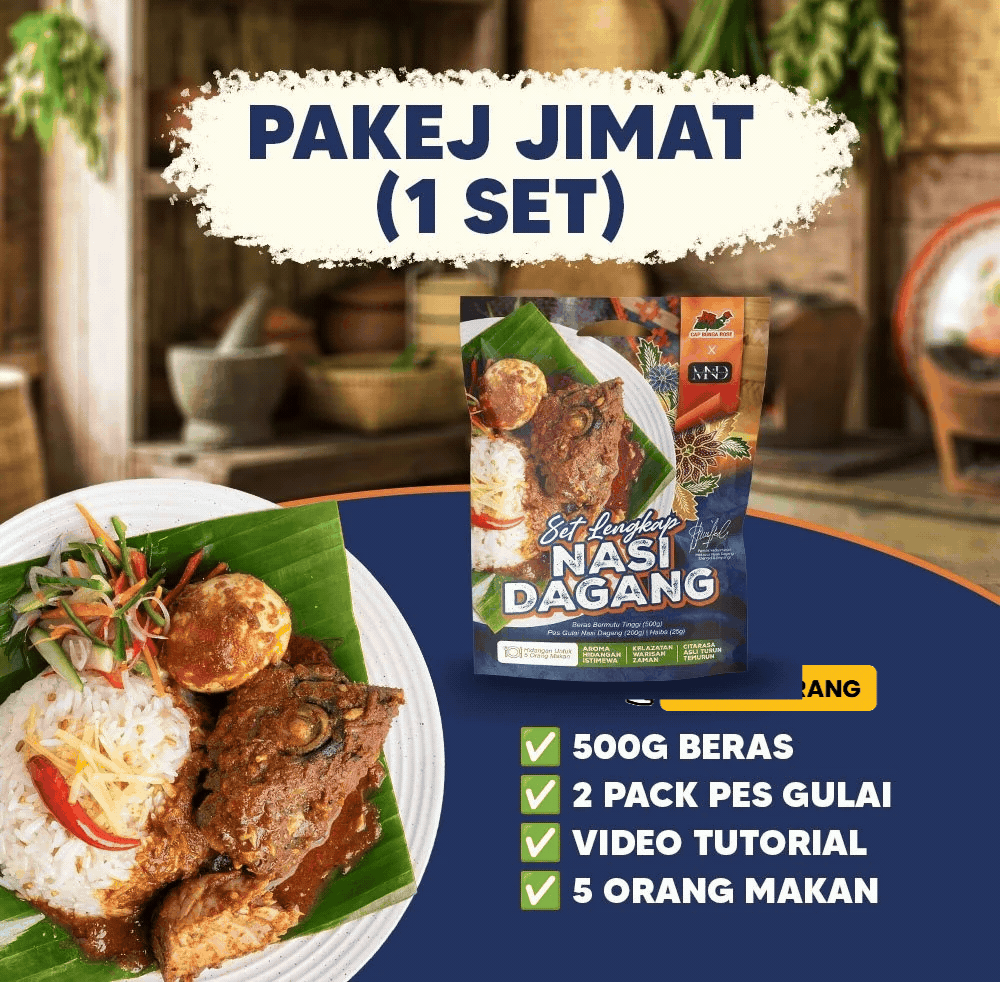 Set Lengkap Nasi Dagang Cap Bunga Rose 500g