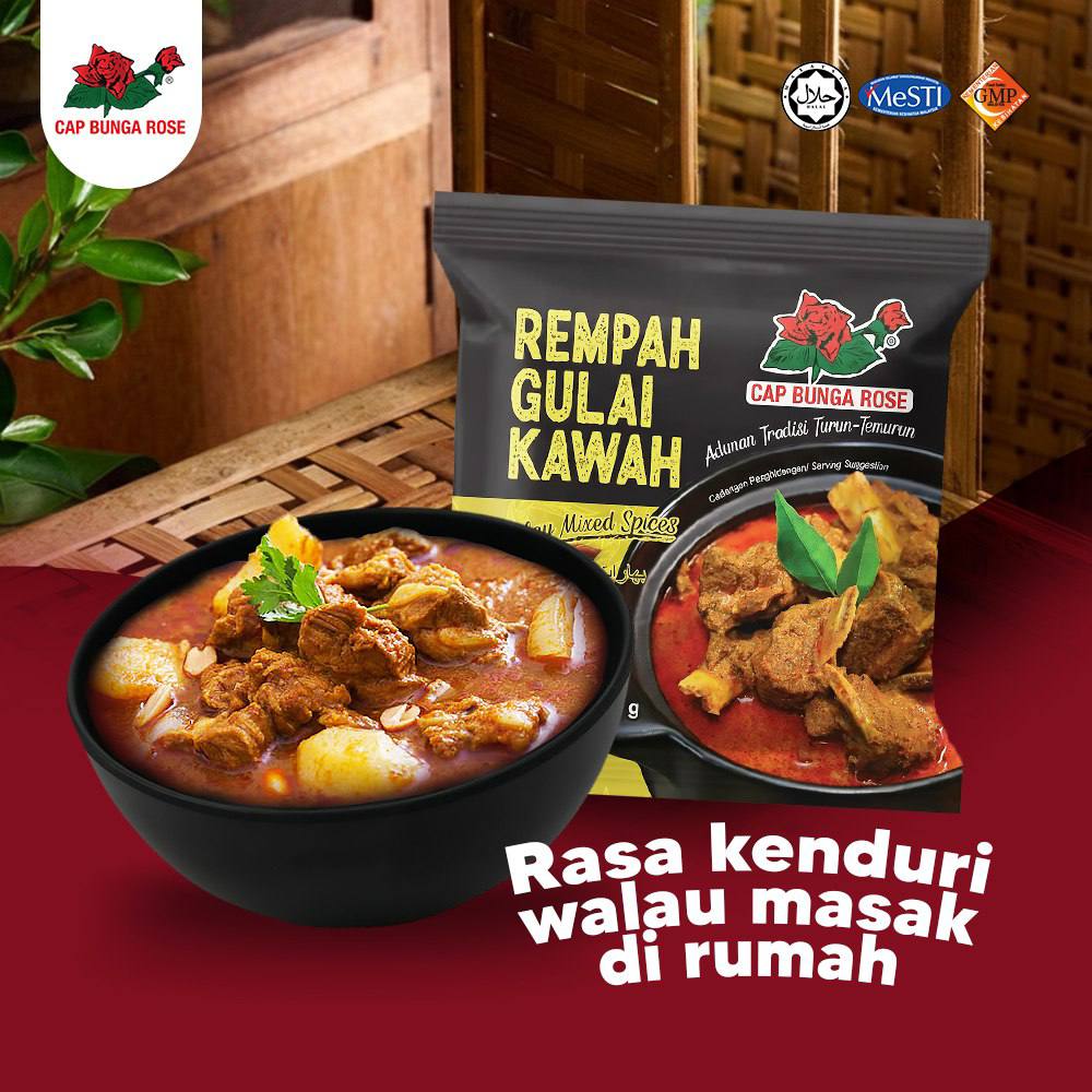 Rempah Gulai Kawah Cap Bunga Rose 25gm