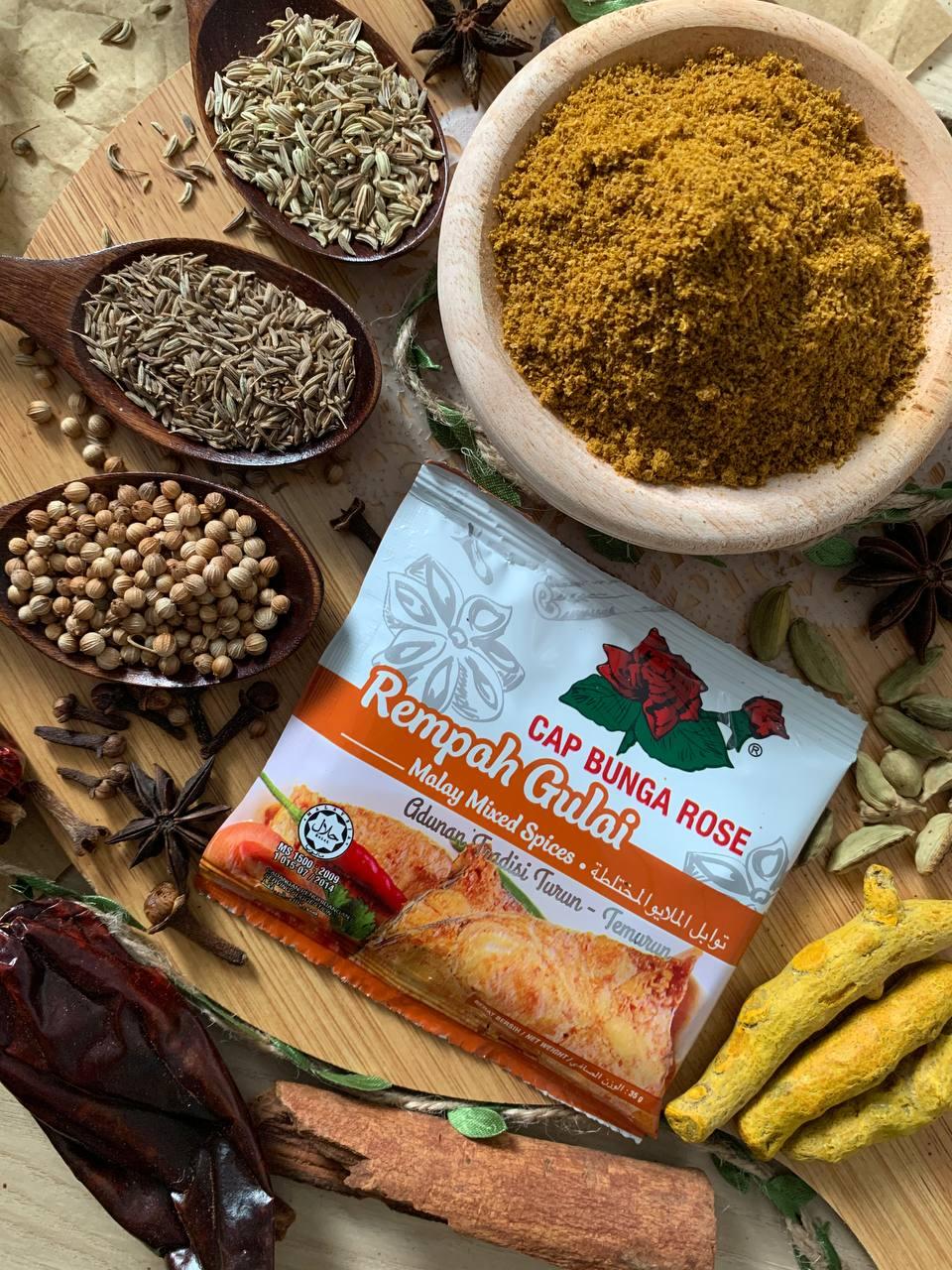 [Carton] Rempah Gulai Cap Bunga Rose 35gm 