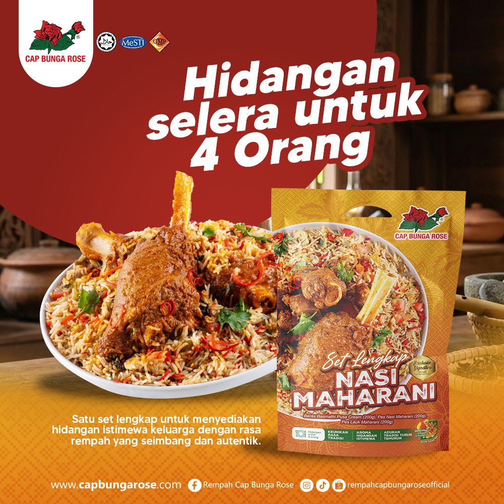 Set Lengkap Nasi Maharani Cap Bunga Rose 610gm